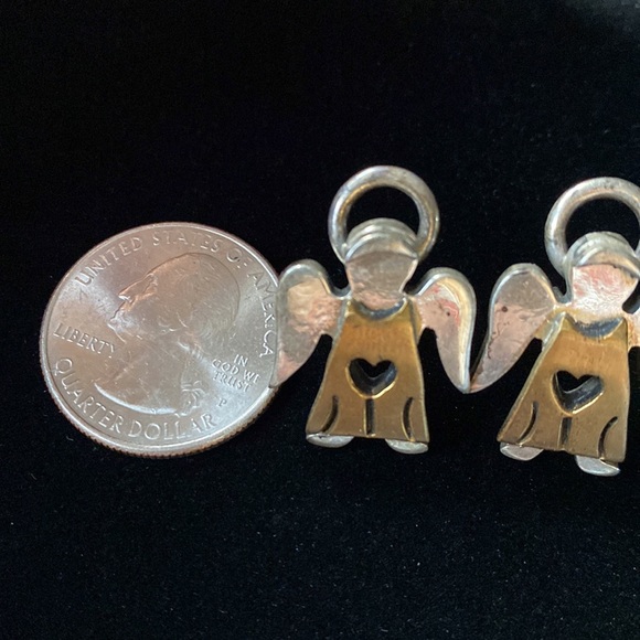 Vintage Signed RRH 925 Silver Angel Earrings - Picture 3 of 5